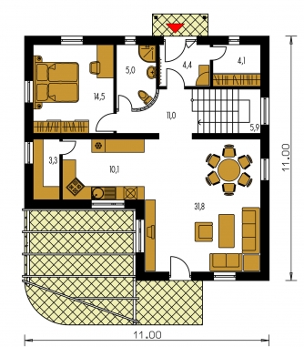 Mirror image | Floor plan of ground floor - PREMIER 188